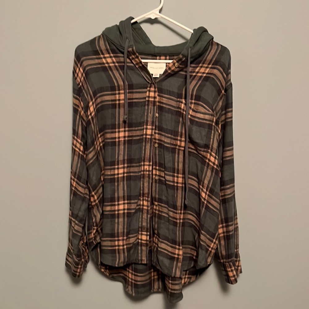 American eagle flannel hoodie